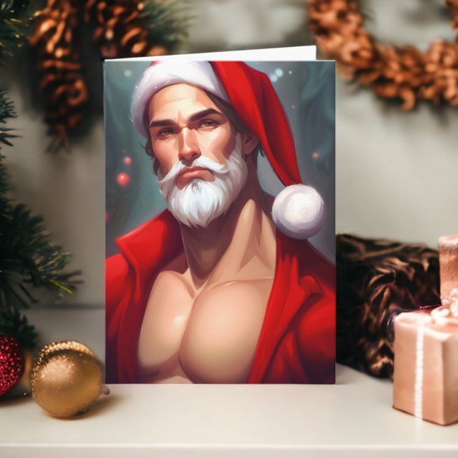 Weihnachten Weihnachtsmann Karte (Hot Christmas Santa Claus Card from Ricaso. A sexy male Santa )