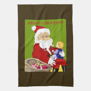 Weihnachten Weihnachtsmann & Kinderküche Handtuch