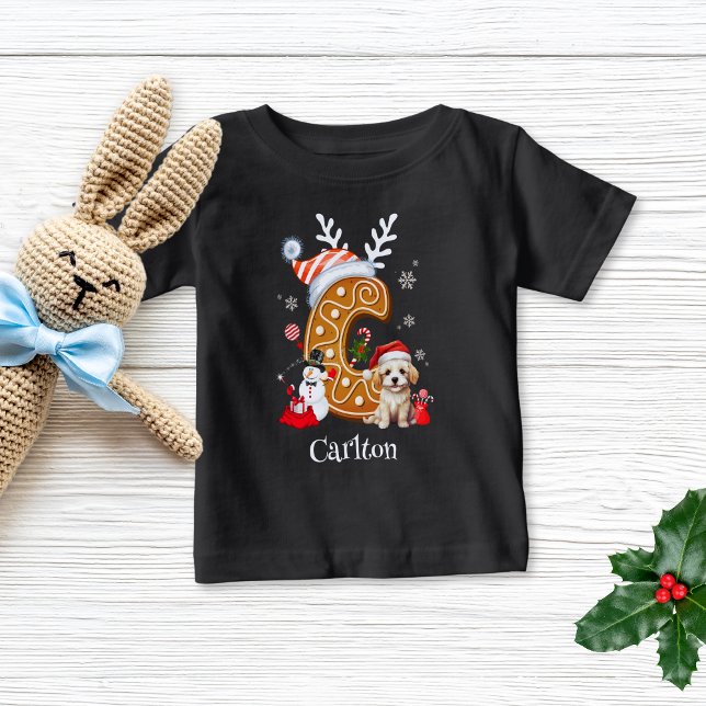 Weihnachten Weihnachtsmann Lebkuchen Buchstabe C J Baby T-shirt (Von Creator hochgeladen)