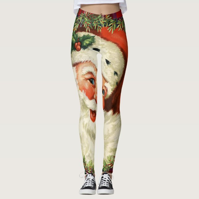 Weihnachten-Weihnachtsmann-Leggings Leggings (Vorderseite)
