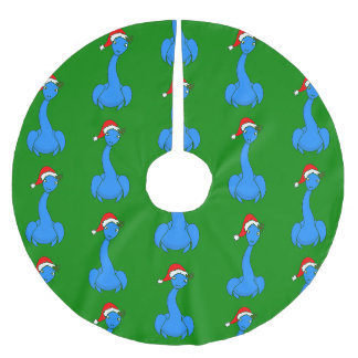 Weihnachten Weihnachtsmann Loch Ness Monster Nessi Polyester Weihnachtsbaumdecke