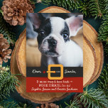 Weihnachten Weihnachtsmann mehr Beutel weniger Bar<br><div class="desc">Funny dog themed Ferienkarte mit den Worten "Lieber Weihnachtsmann, wenn mehr schwänzen & weniger bellen = MEHR LECKEREIEN, ich bin in". Fügen Sie das Foto und die Namen Ihres Hundes hinzu, um sie anzupassen. Die Rückseite weist ein paw-Druckmuster auf. Perfekt für Hundeliebhaber, Hundeschuhwanderer, Tierarzt oder alle, die sich der Einstellung...</div>