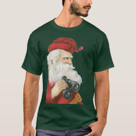 Weihnachten, Weihnachtsmann mit Binokularen T-Shirt