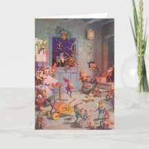 Weihnachten, Weihnachtsmann mit Elfen Workshop