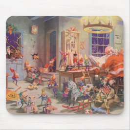 Weihnachten, Weihnachtsmann mit Elfen Workshop Mousepad