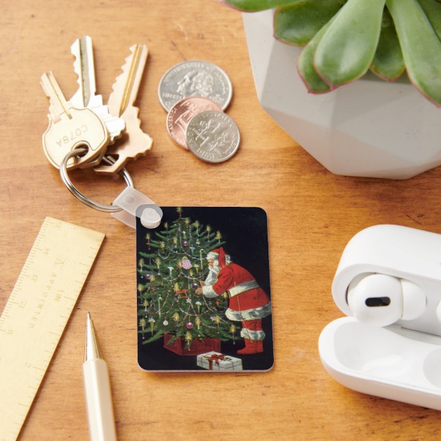 Weihnachten, Weihnachtsmann mit Geschenken Schlüsselanhänger (Schreibtisch)