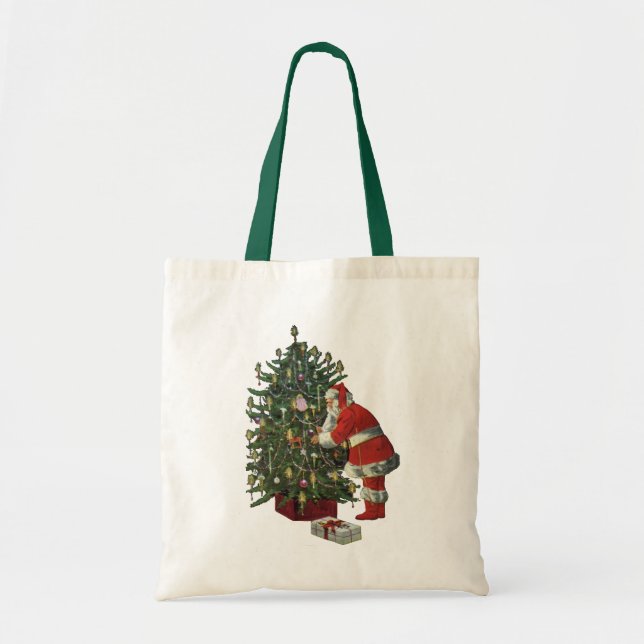 Weihnachten, Weihnachtsmann mit Geschenken Tragetasche (Vorne)