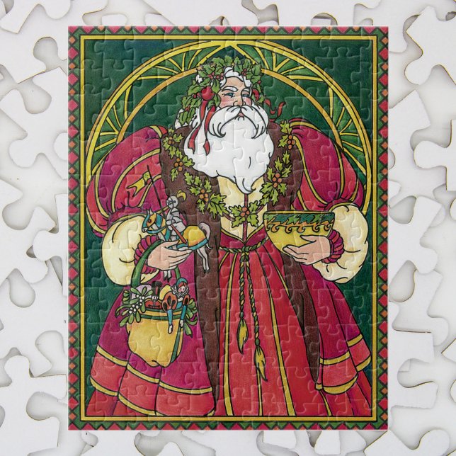 Weihnachten, Weihnachtsmann mit Holly-Blätter Puzzle (Von Creator hochgeladen)