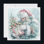 Weihnachten Weihnachtsmann Pastell<br><div class="desc">Elegante Vintage Pastellfarben aquamarin,  rosa und blau der Weihnachtsmann. Personalisiert auf der Rückseite mit Ihrer Nachricht und Ihrem Namen. Kontaktieren Sie mich für Hilfe bei Ihrer Anpassung oder um zusätzliche Matching oder Koordination von Zazzle Produkten anzufordern.</div>