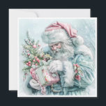 Weihnachten Weihnachtsmann Pastell<br><div class="desc">Elegante Vintage Pastellfarben aquamarin,  rosa und blau der Weihnachtsmann. Personalisiert auf der Rückseite mit Ihrer Nachricht und Ihrem Namen. Kontaktieren Sie mich für Hilfe bei Ihrer Anpassung oder um zusätzliche Matching oder Koordination von Zazzle Produkten anzufordern.</div>