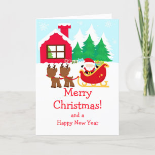 Weihnachten Weihnachtsmann & Reindeer Frohe Weihna