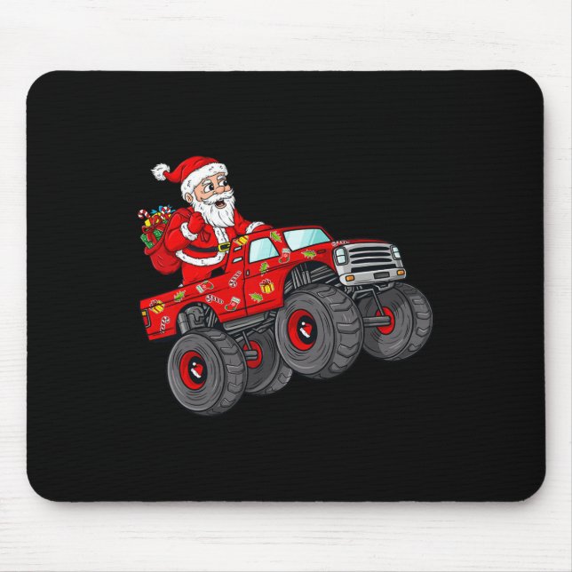 Weihnachten Weihnachtsmann reiten in Monster Lkw-J Mousepad (Vorne)