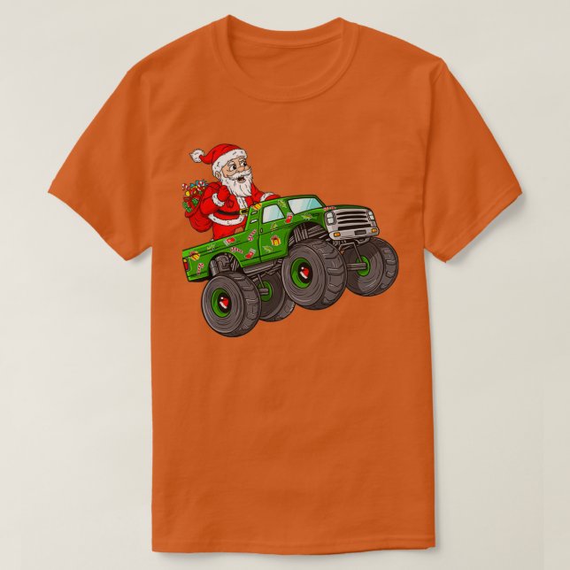 Weihnachten Weihnachtsmann reiten in Monster Lkw-J T-Shirt (Design vorne)