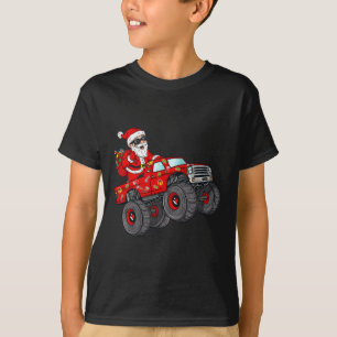 Weihnachten Weihnachtsmann Reiten Monster Truck Bo T-Shirt
