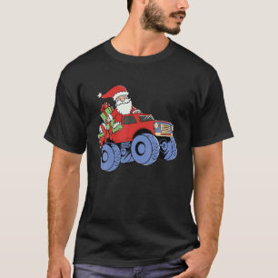 Weihnachten Weihnachtsmann Reiten Monster Truck Bo T-Shirt