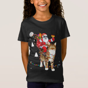Weihnachten Weihnachtsmann reiten Tiger KatzenLICH T-Shirt