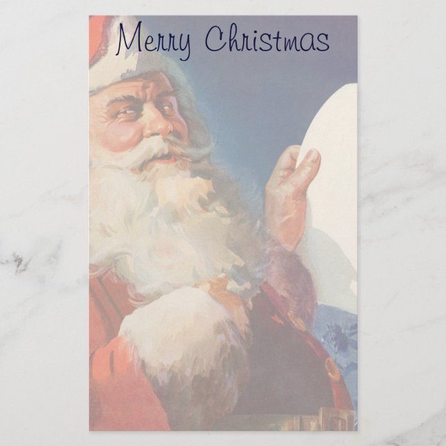 Weihnachten, Weihnachtsmann, Schöne Liste Briefpapier (Vorderseite)