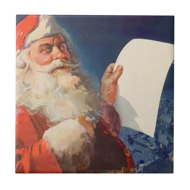 Weihnachten, Weihnachtsmann, Schöne Liste Fliese (Vorderseite)