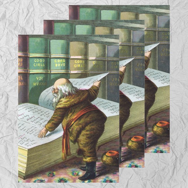 Weihnachten, Weihnachtsmann, Schöne Liste Geschenkpapier Set (Von Creator hochgeladen)