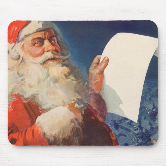 Weihnachten, Weihnachtsmann, Schöne Liste Mousepad (Vorne)