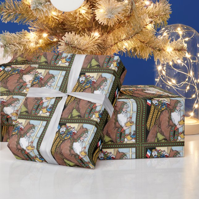 Weihnachten, Weihnachtsmann Spielzeug Schuhe Geschenkpapier (Feiertage)