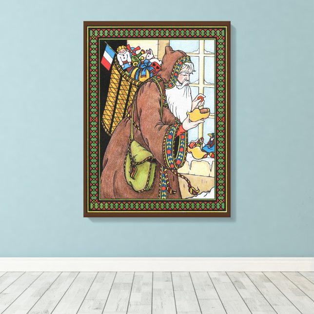 Weihnachten, Weihnachtsmann Spielzeug Schuhe Leinwanddruck (Insitu (Holzboden))