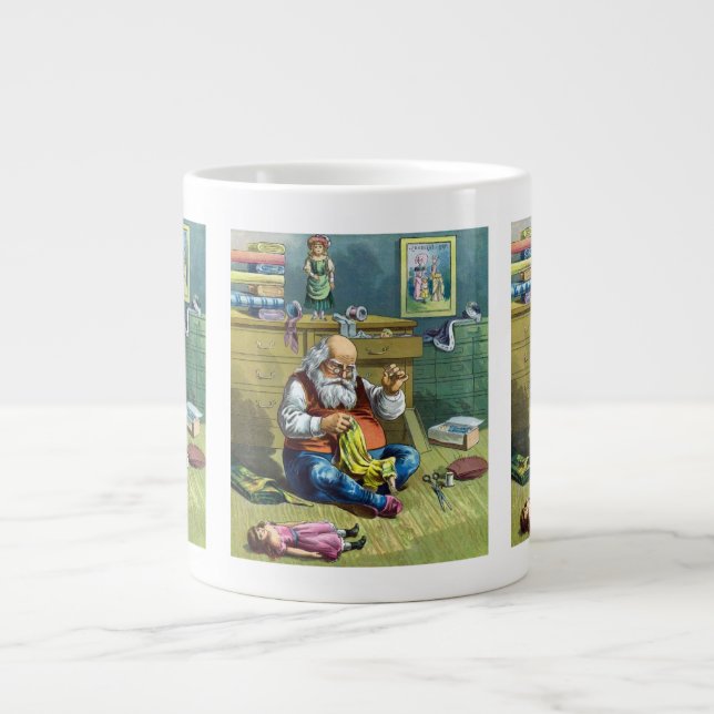 Weihnachten, Weihnachtsmann Spielzeugpuppen machen Jumbo-Tasse (Vorderseite)