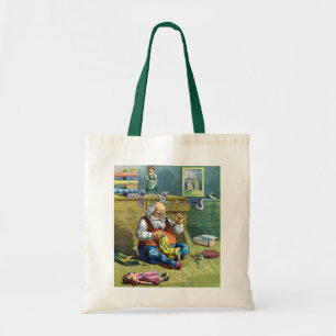 Weihnachten, Weihnachtsmann Spielzeugpuppen machen Tragetasche