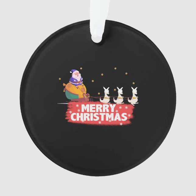 Weihnachten, Weihnachtsmann, Strand Ornament (Vorderseite)