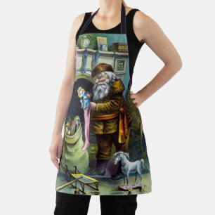 Weihnachten, Weihnachtsmann, Strümpfe mit Spielzeu Schürze