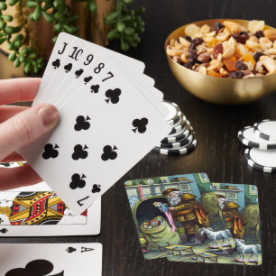 Weihnachten, Weihnachtsmann, Strümpfe mit Spielzeu Spielkarten