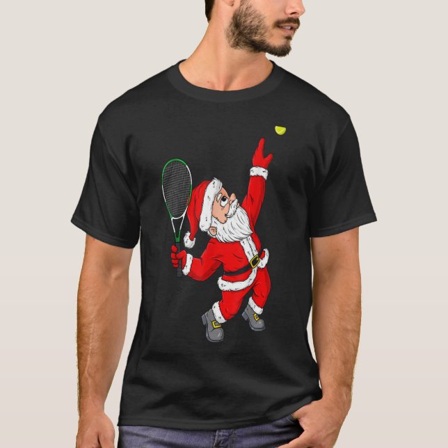 Weihnachten Weihnachtsmann Tennis Funny Boys Girls T-Shirt (Vorderseite)