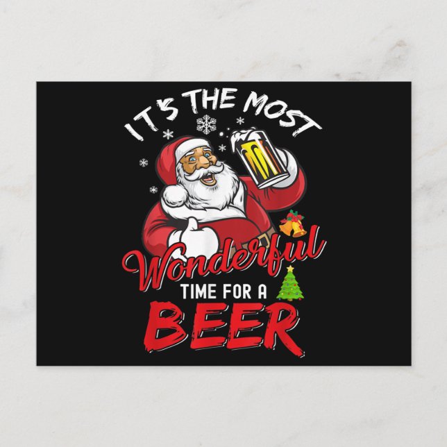 Weihnachten Weihnachtsmann trinken Bier Wonderfu (Vorderseite)