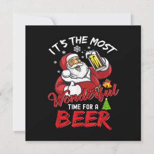 Weihnachten Weihnachtsmann trinken Bier Wonderfu Einladung