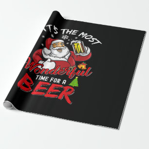Weihnachten Weihnachtsmann trinken Bier Wonderfu Geschenkpapier
