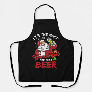 Weihnachten Weihnachtsmann trinken Bier Wonderfu Schürze