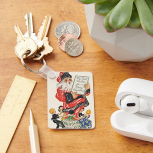 Weihnachten Weihnachtsmann und Kindertanz Schlüsselanhänger