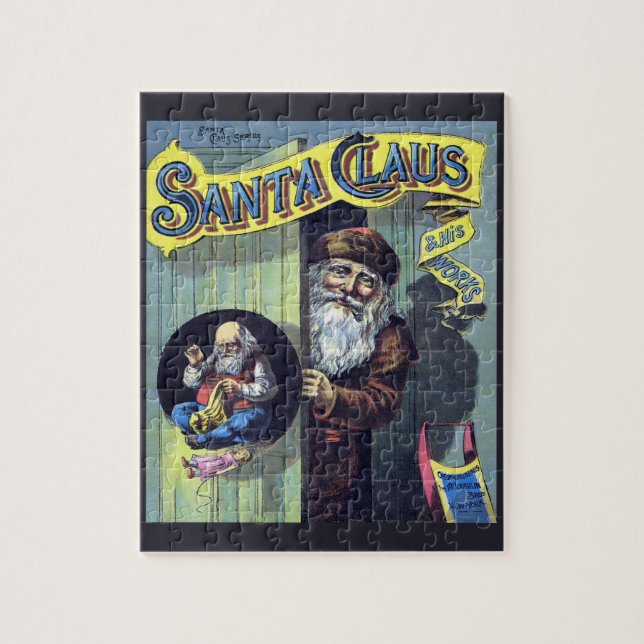 Weihnachten, Weihnachtsmann und sein Werk Puzzle (Vertikal)
