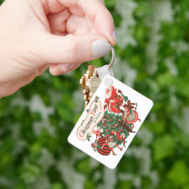 Weihnachten Weihnachtsmann und Tanzkinder Schlüsselanhänger