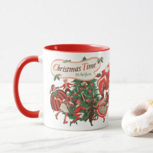 Weihnachten Weihnachtsmann und Tanzkinder Tasse