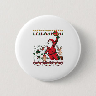 Weihnachten Weihnachtsmann Volleyball Schneemann R Button