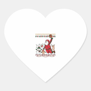 Weihnachten Weihnachtsmann Volleyball Schneemann R Herz-Aufkleber