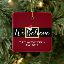 Weihnachten Weihnachtsmann Wir glauben, Familie Fo Keramikornament