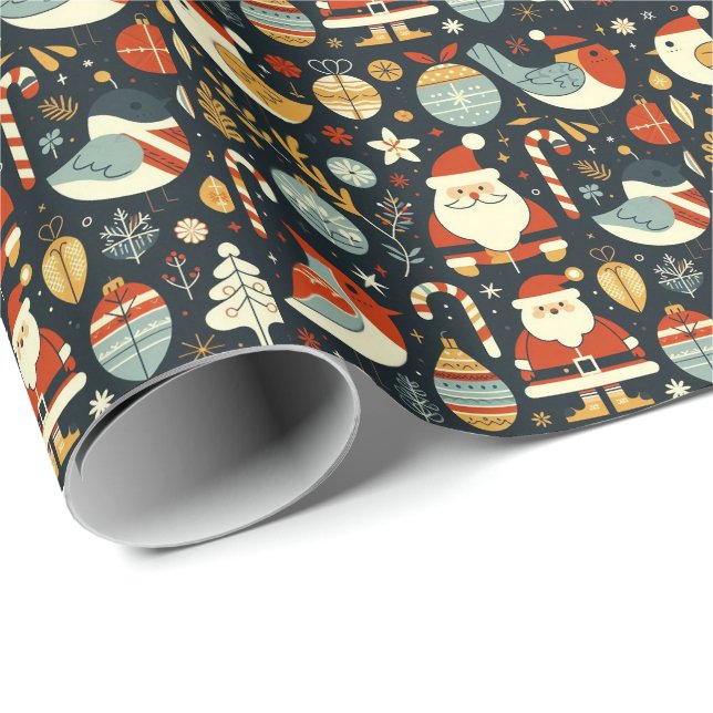 Weihnachten Weihnachtsmänner Rumänische Flaggenfar Geschenkpapier (Rolleneckpunkt)