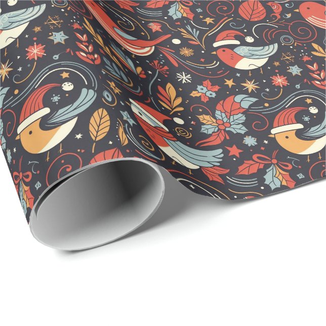 Weihnachten Weihnachtsmänner Rumänische Flaggenfar Geschenkpapier (Rolleneckpunkt)