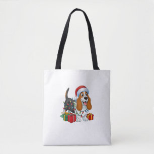 Weihnachten Weihnachtsmannmütze Basset Hund Weihna