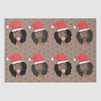 Weihnachten Weihnachtsmannmütze, Schwarze Frau, Ka Seidenpapier