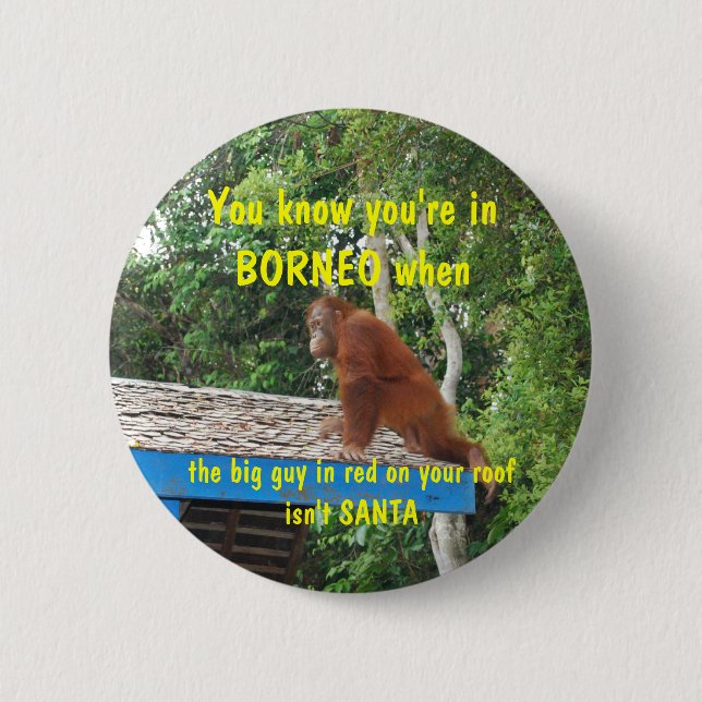 Weihnachten Weihnachtsmanns Borneo Button (Vorderseite)