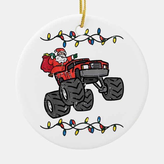 Weihnachten Weihnachtsmonster Lkw Jungen Kinder Kl Keramik Ornament (Vorne)