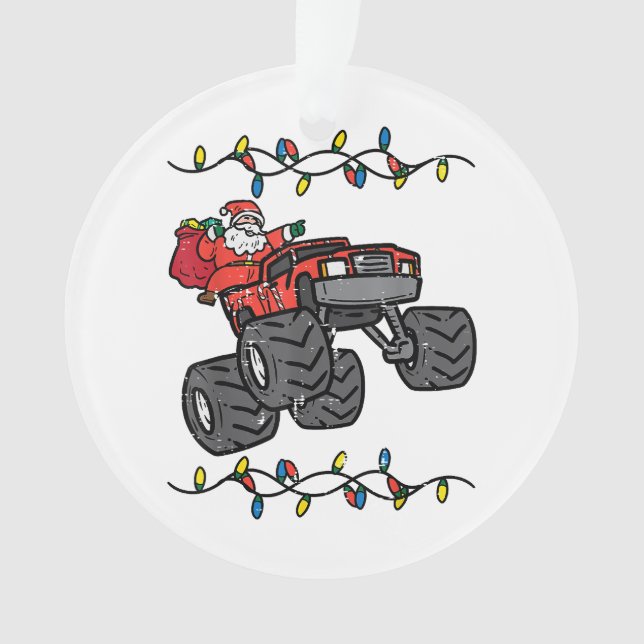 Weihnachten Weihnachtsmonster Lkw Jungen Kinder Kl Ornament (Vorderseite)